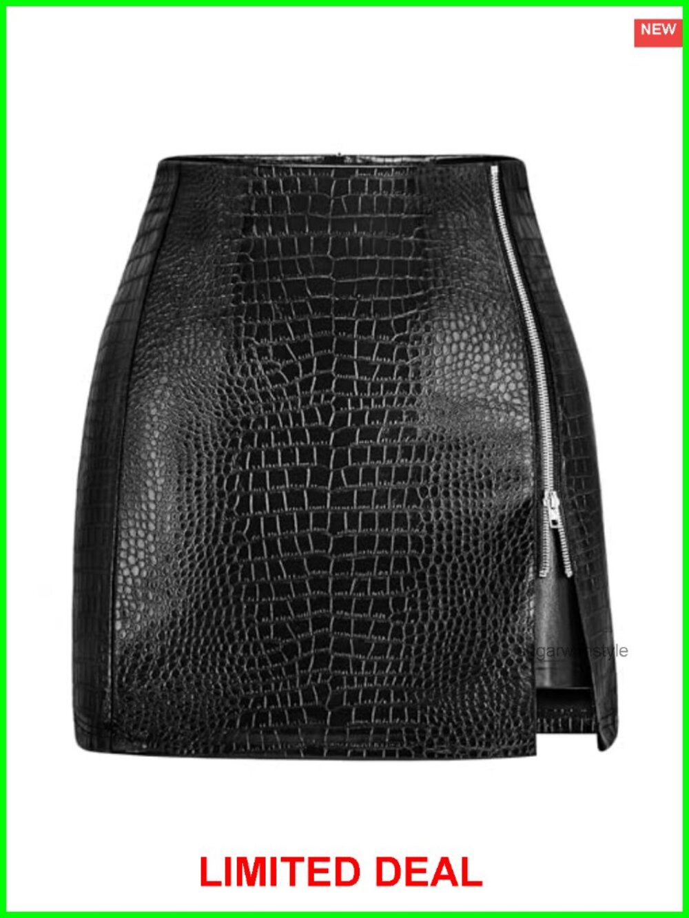 Faux Leather Mini Skirt High Waisted Bodycon Pencil Zipper Slit